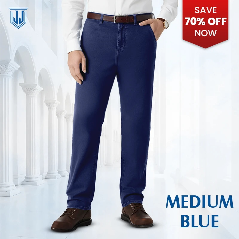 JettJeans - Men's Classic Straight Fit Stretch Jeans